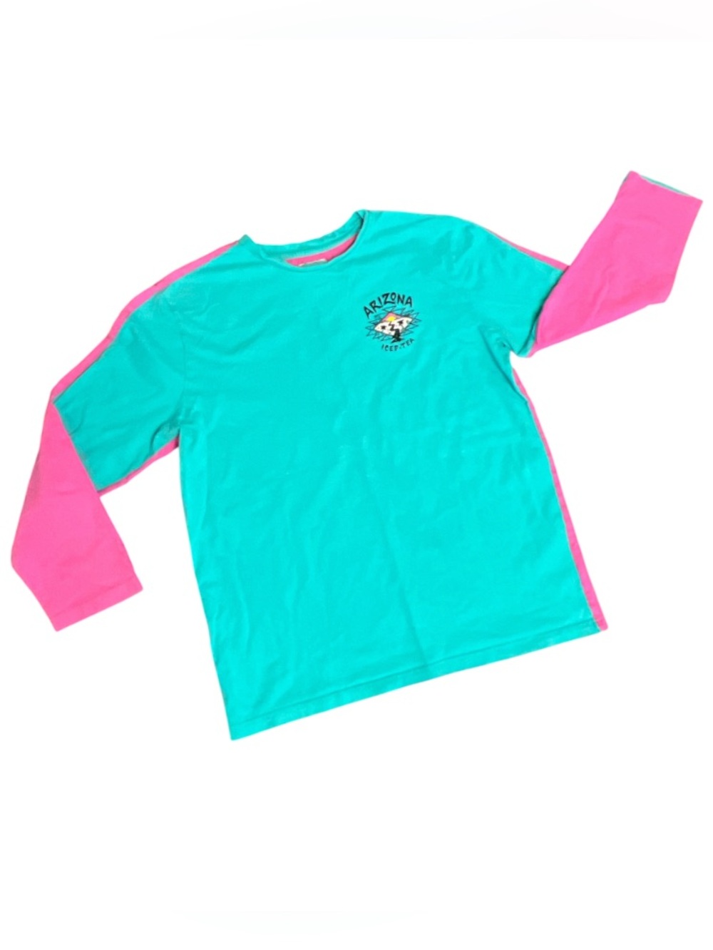 Arizona Iced Tea long sleeve teal and pink Mens size L